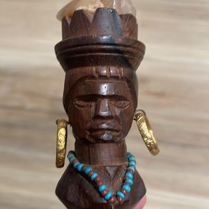 Vintage Tribal woman wooden bottle opener
